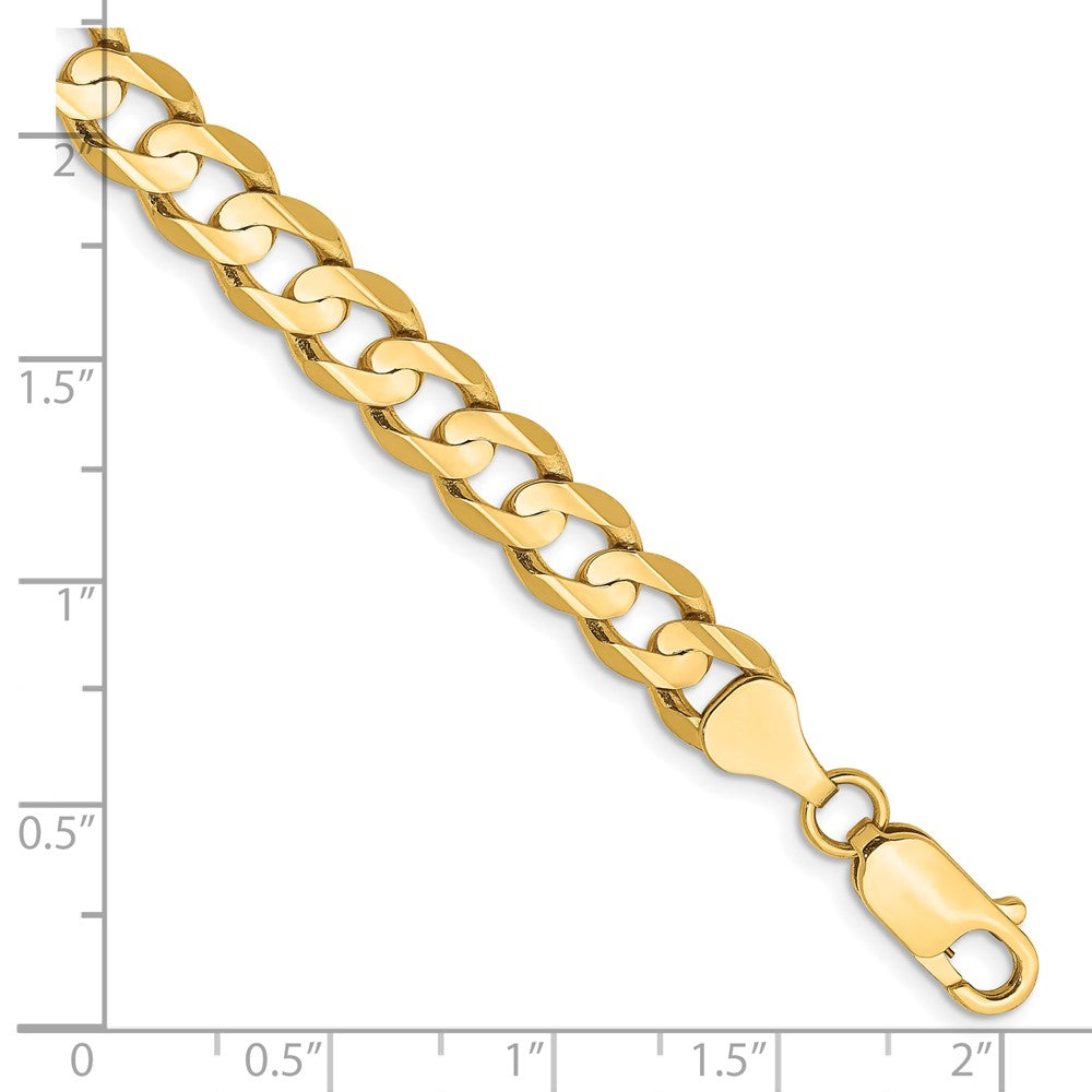 14K Gelbgold 6.75mm Offen Konkav Panzer Gliederarmband