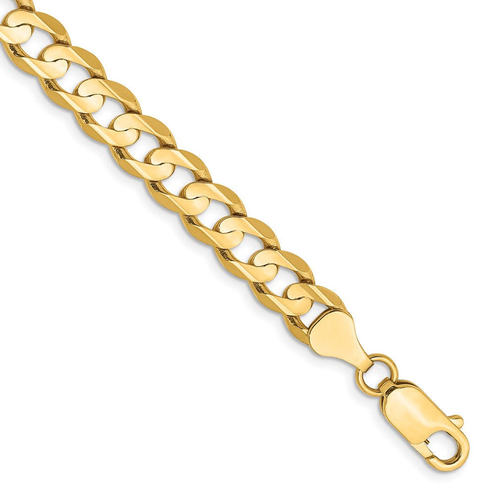 14K Gelbgold 6.75mm Offen Konkav Panzer Gliederarmband