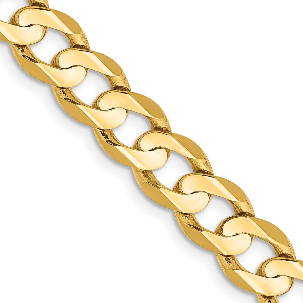 14K Gelbgold 6.75mm Offen Konkav Panzer Halskette