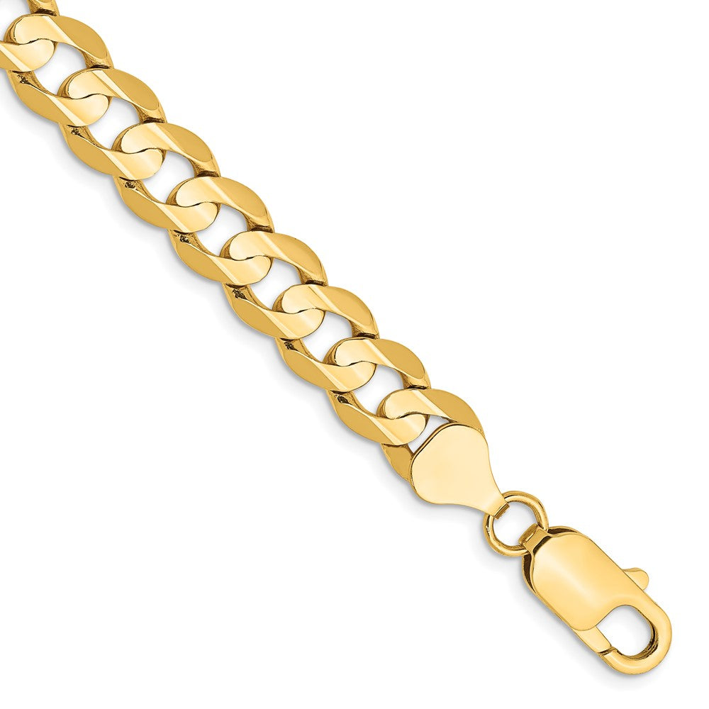14K Gelbgold 7.5mm Offen Konkav Panzer Gliederarmband
