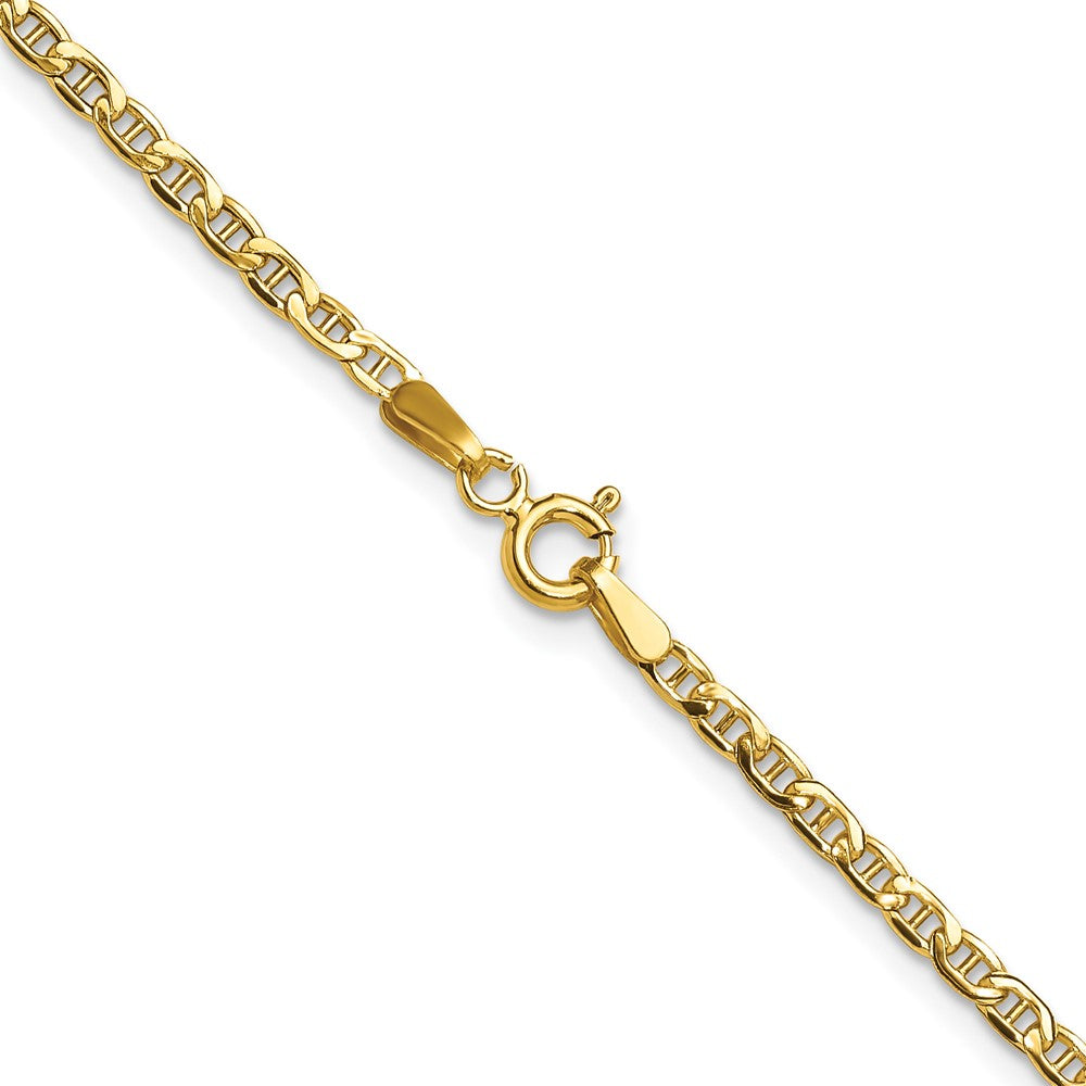 14K Gelbgold 2.4mm Halbmassiv Anker Halskette