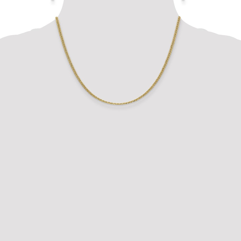 14K Gelbgold 2.4mm Halbmassiv Anker Halskette