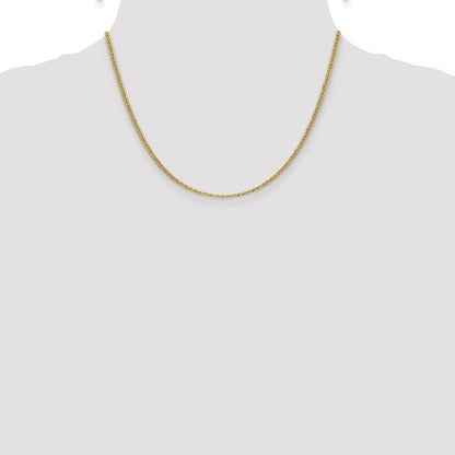 14K Gelbgold 2.4mm Halbmassiv Anker Halskette