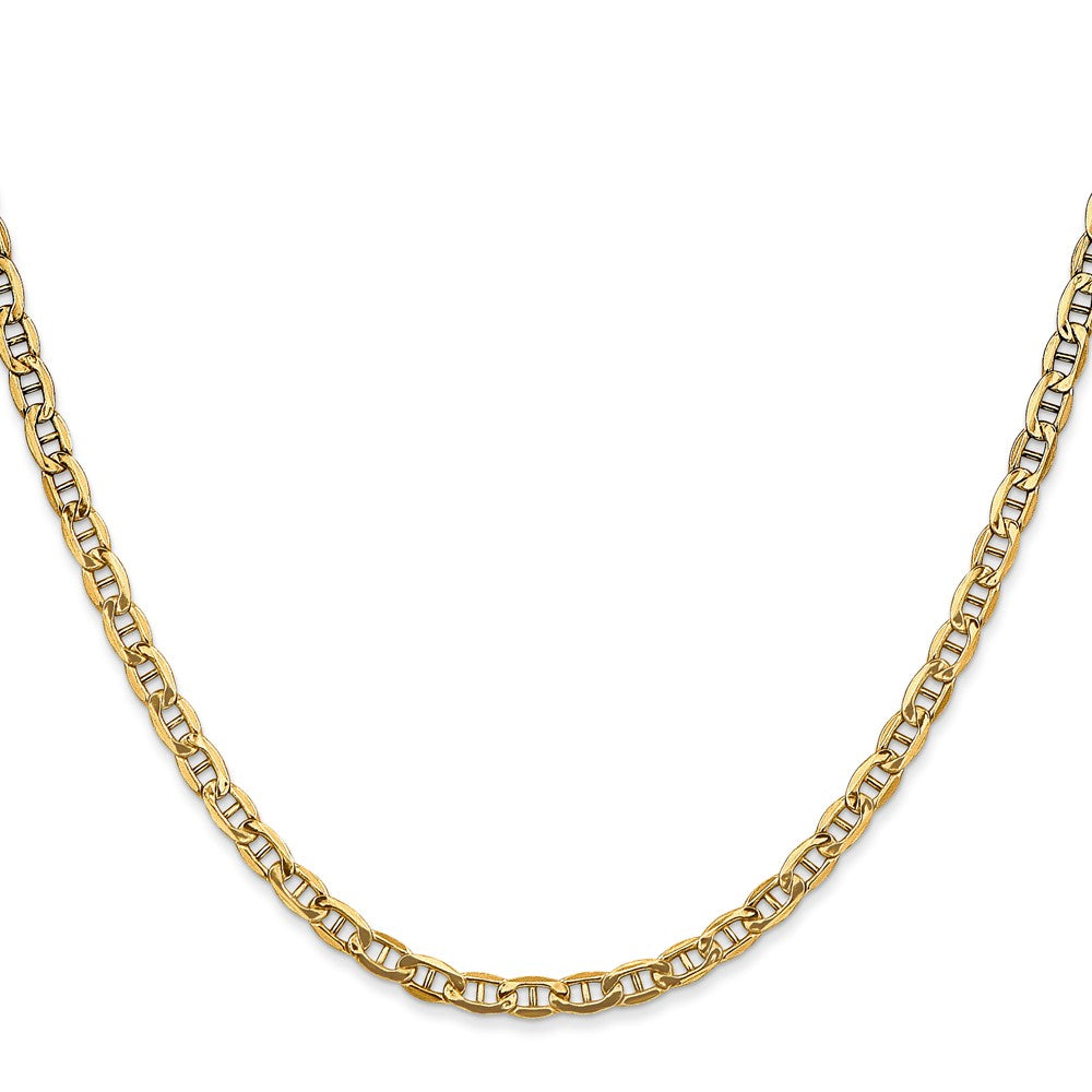 14K Gelbgold 3.2mm Halbmassiv Anker Halskette