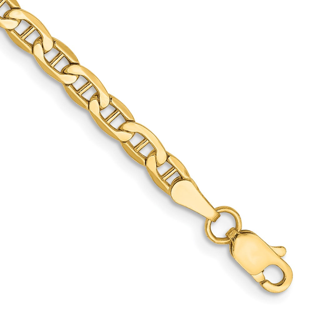 14K Gelbgold 3.2mm Halbmassiv Anker Gliederarmband
