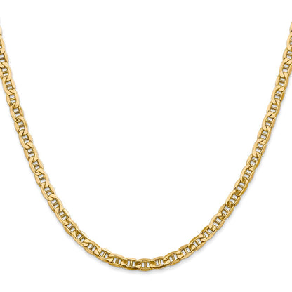 14K Gelbgold 4mm Halbmassiv Anker Halskette