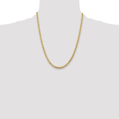 14K Gelbgold 4mm Halbmassiv Anker Halskette