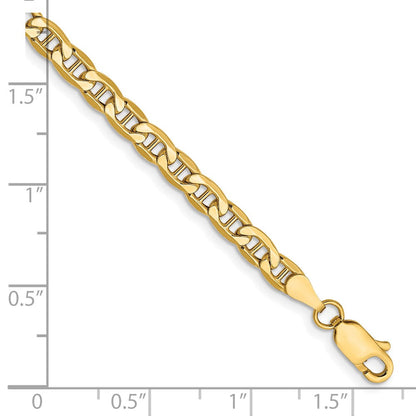 14K Gelbgold 4mm Halbmassiv Anker Gliederarmband