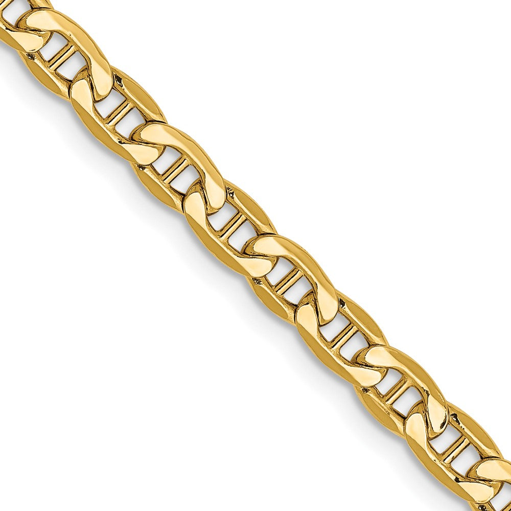14K Gelbgold 4mm Halbmassiv Anker Halskette