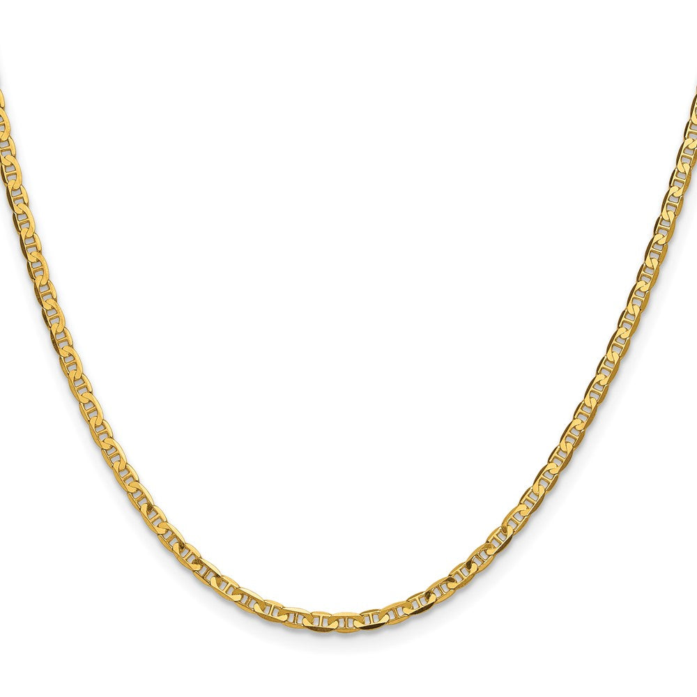14K Gelbgold 2.4mm Konkav Anker Halskette