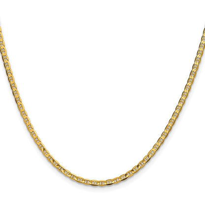 14K Gelbgold 2.4mm Konkav Anker Halskette
