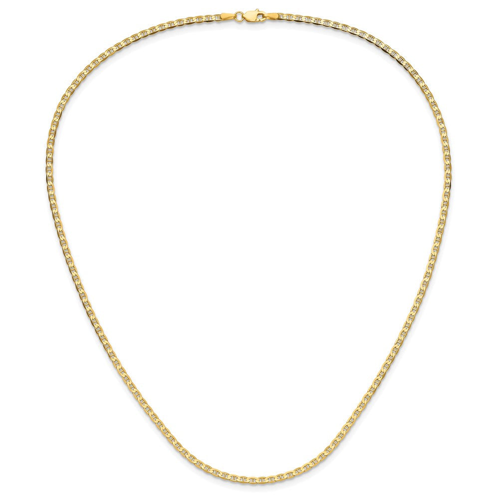 14K Gelbgold 2.4mm Konkav Anker Halskette