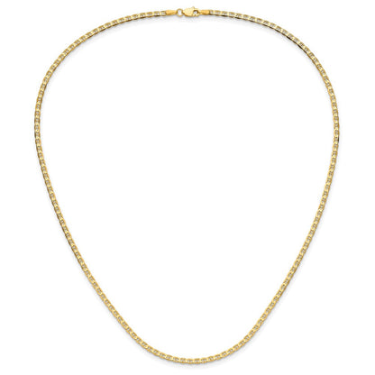 14K Gelbgold 2.4mm Konkav Anker Halskette