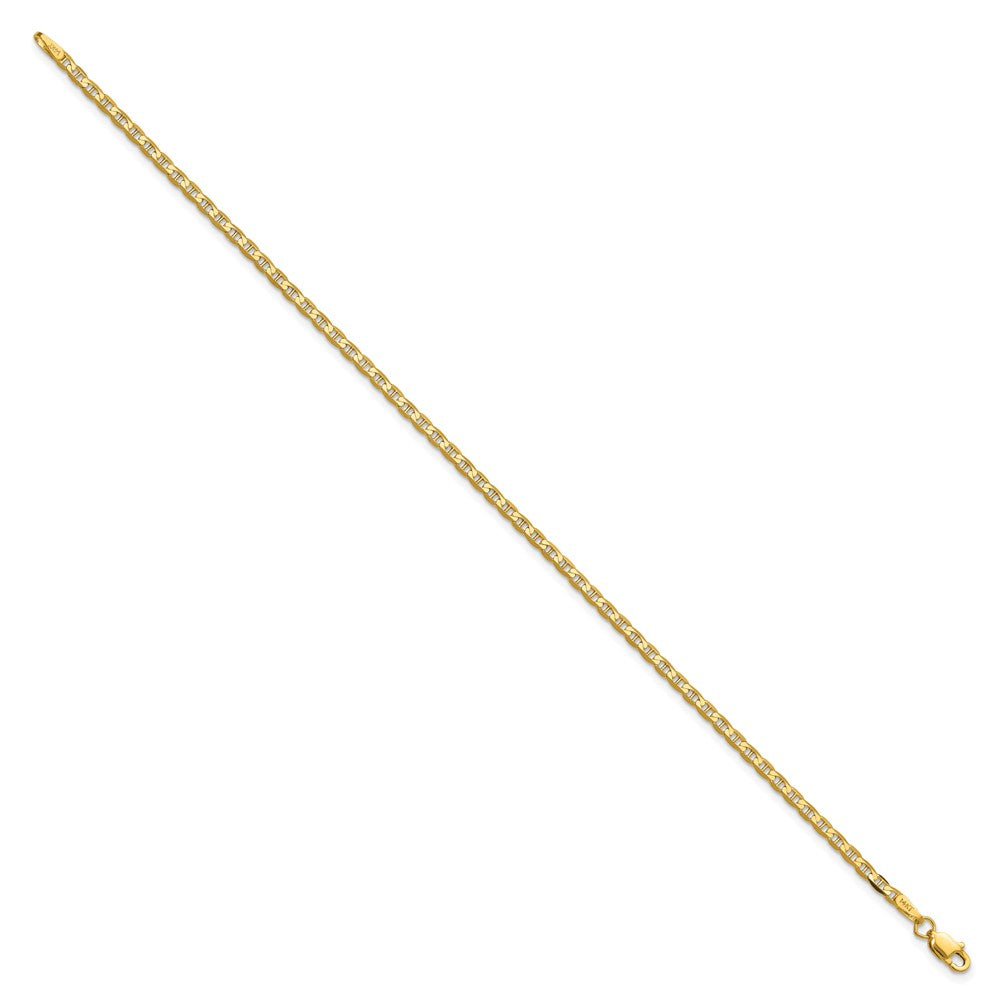 14K Gelbgold 2.4mm Konkav Anker Gliederarmband