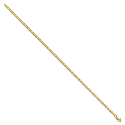 14K Gelbgold 2.4mm Konkav Anker Gliederarmband