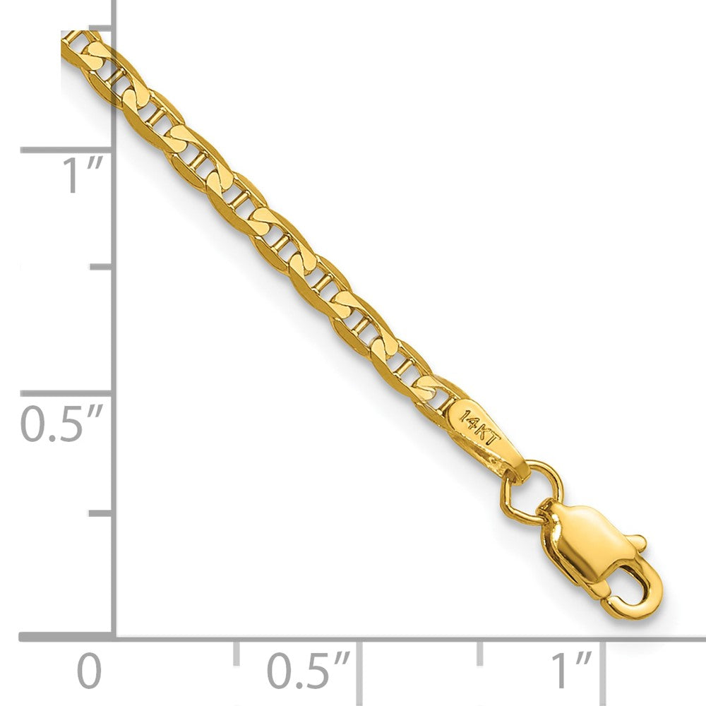 14K Gelbgold 2.4mm Konkav Anker Gliederarmband