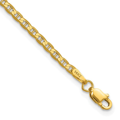 14K Gelbgold 2.4mm Konkav Anker Gliederarmband
