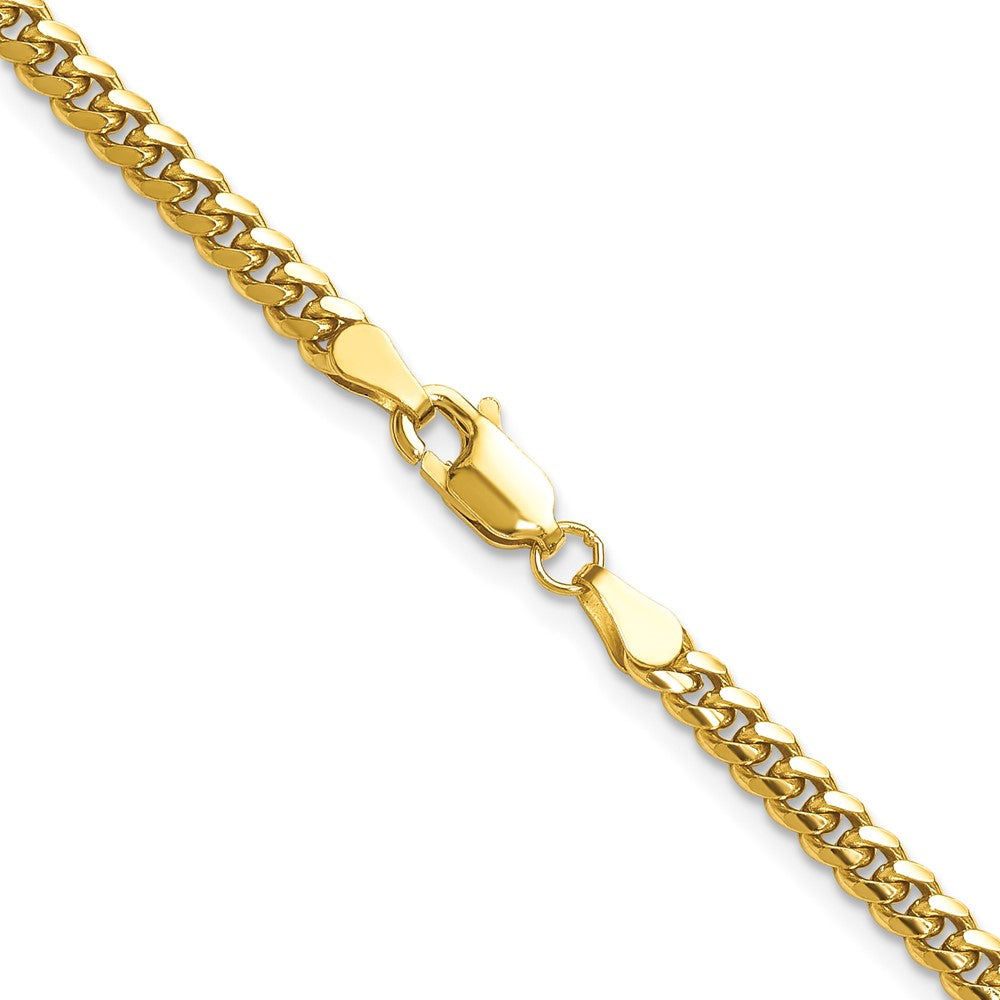 14K Gelbgold 3.5mm Massiv Miami Kubanisch Halskette