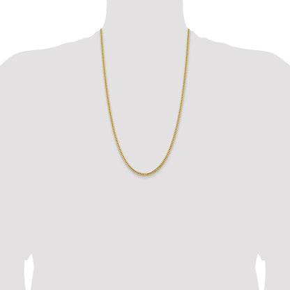 14K Gelbgold 3.5mm Massiv Miami Kubanisch Halskette