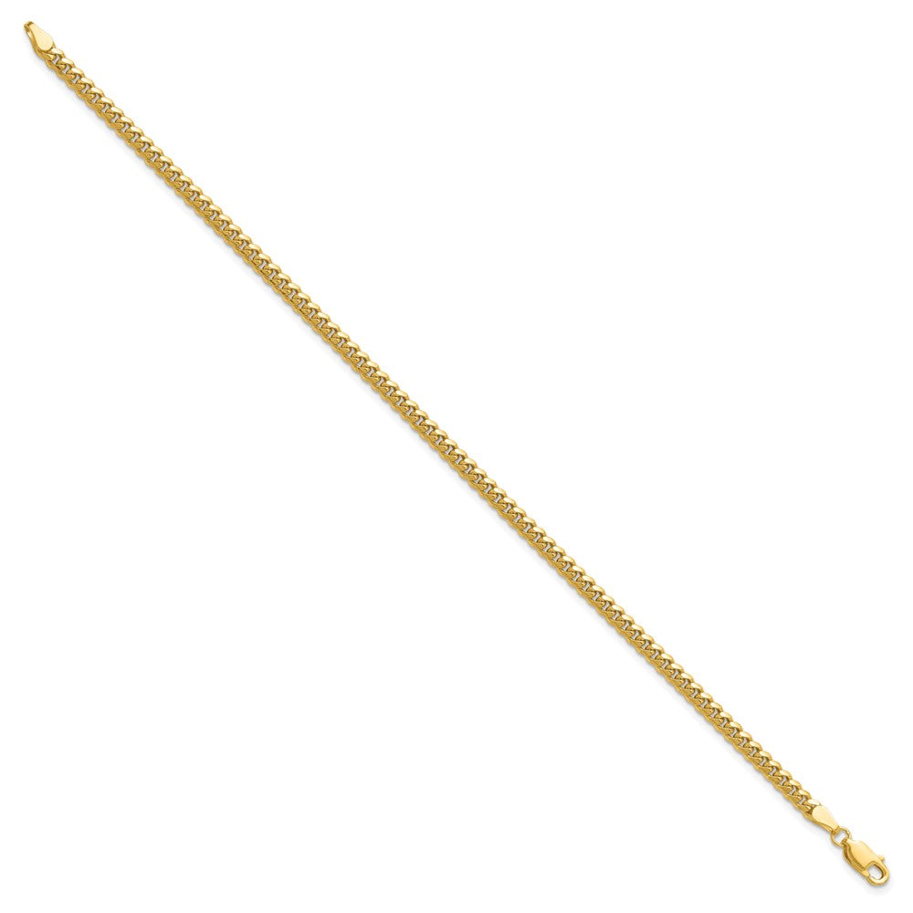 14K Gelbgold 3.5mm Massiv Miami Kubanisch Gliederarmband