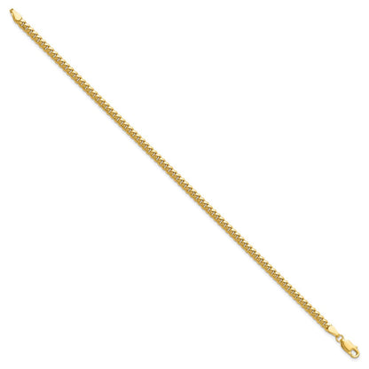 14K Gelbgold 3.5mm Massiv Miami Kubanisch Gliederarmband