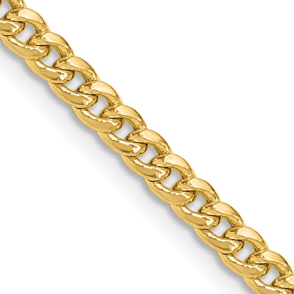 14K Gelbgold 3.5mm Massiv Miami Kubanisch Halskette