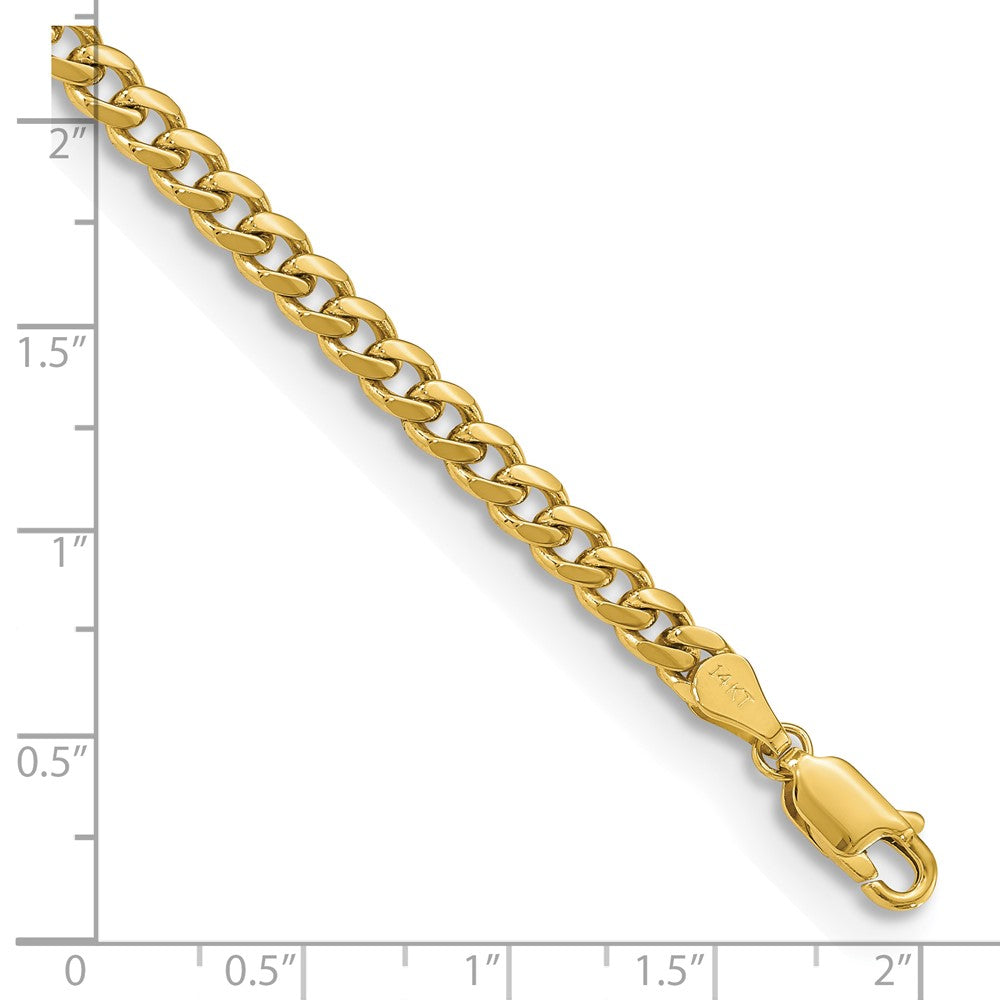 14K Gelbgold 4.25mm Massiv Miami Kubanisch Gliederarmband