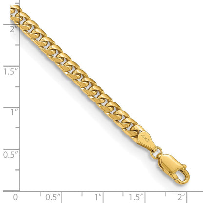 14K Gelbgold 4.3mm Massiv Miami Kubanisch Gliederarmband