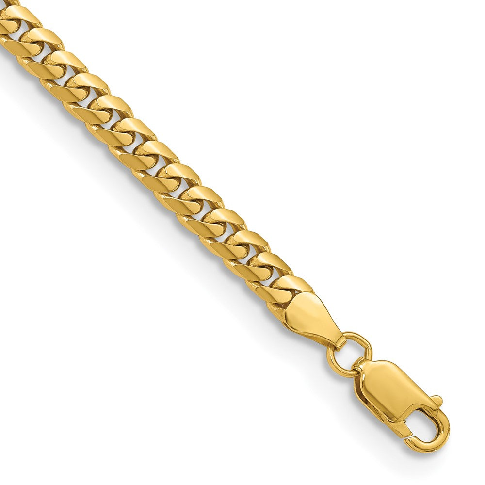 14K Gelbgold 5mm Massiv Miami Kubanisch Gliederarmband