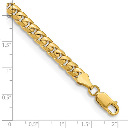 14K Gelbgold 5.5mm Massiv Miami Kubanisch Gliederarmband