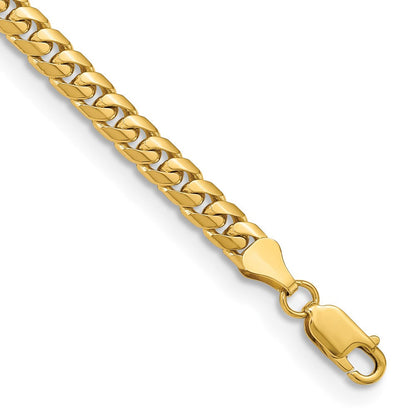14K Gelbgold 5.5mm Massiv Miami Kubanisch Gliederarmband