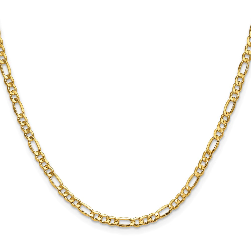 14K Gelbgold 3.5mm Halbmassiv Figaro Halskette