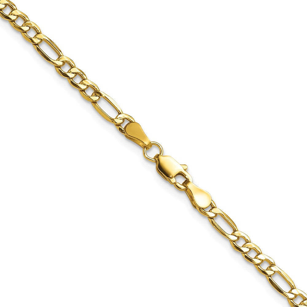 14K Gelbgold 3.5mm Halbmassiv Figaro Halskette