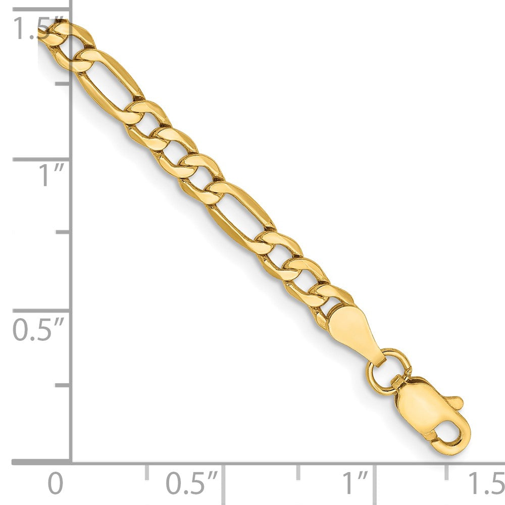 14K Gelbgold 3.5mm Halbmassiv Figaro Gliederarmband