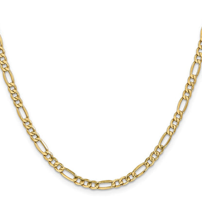 14K Gelbgold 4.2mm Halbmassiv Figaro Halskette