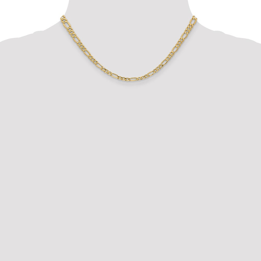 14K Gelbgold 4.2mm Halbmassiv Figaro Halskette