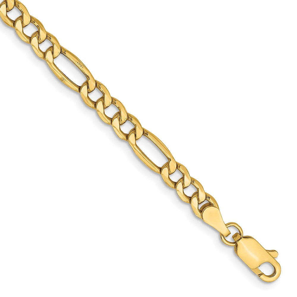 14K Gelbgold 4.2mm Halbmassiv Figaro Gliederarmband