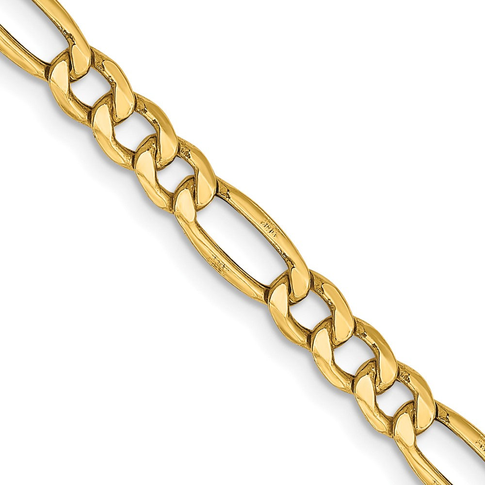14K Gelbgold 4.2mm Halbmassiv Figaro Halskette