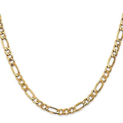14K Gelbgold 5.75mm Halbmassiv Figaro Halskette