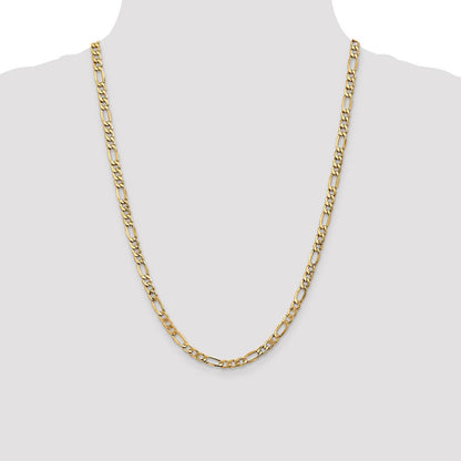 14K Gelbgold 5.75mm Halbmassiv Figaro Halskette