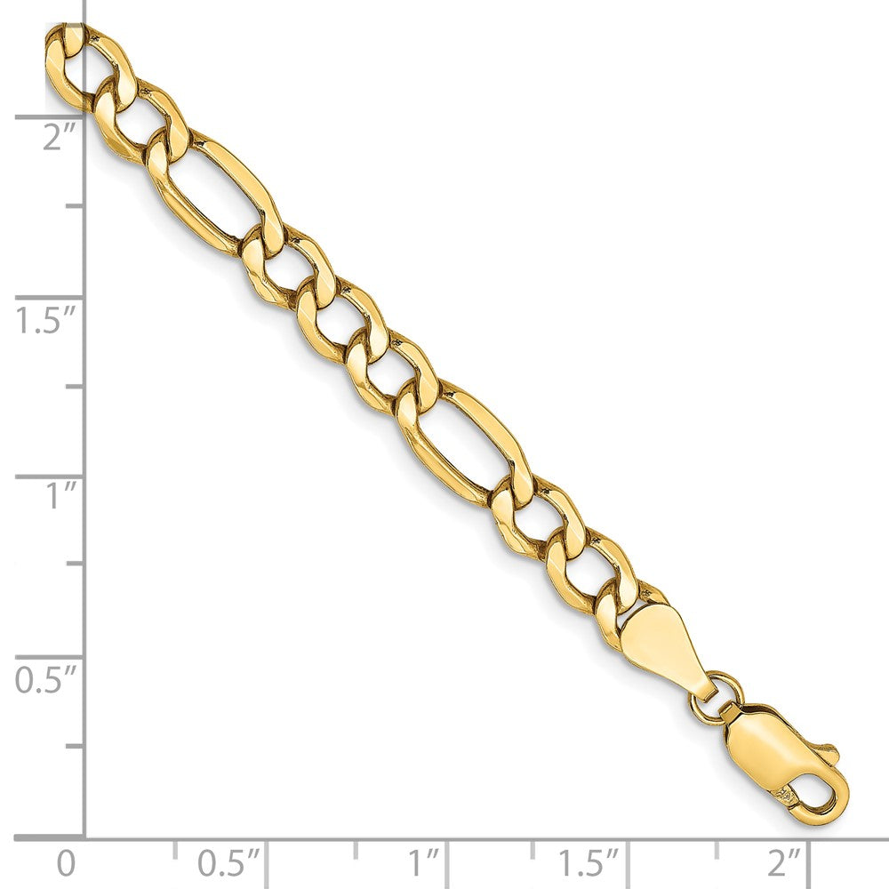 14K Gelbgold 5.75mm Halbmassiv Figaro Gliederarmband