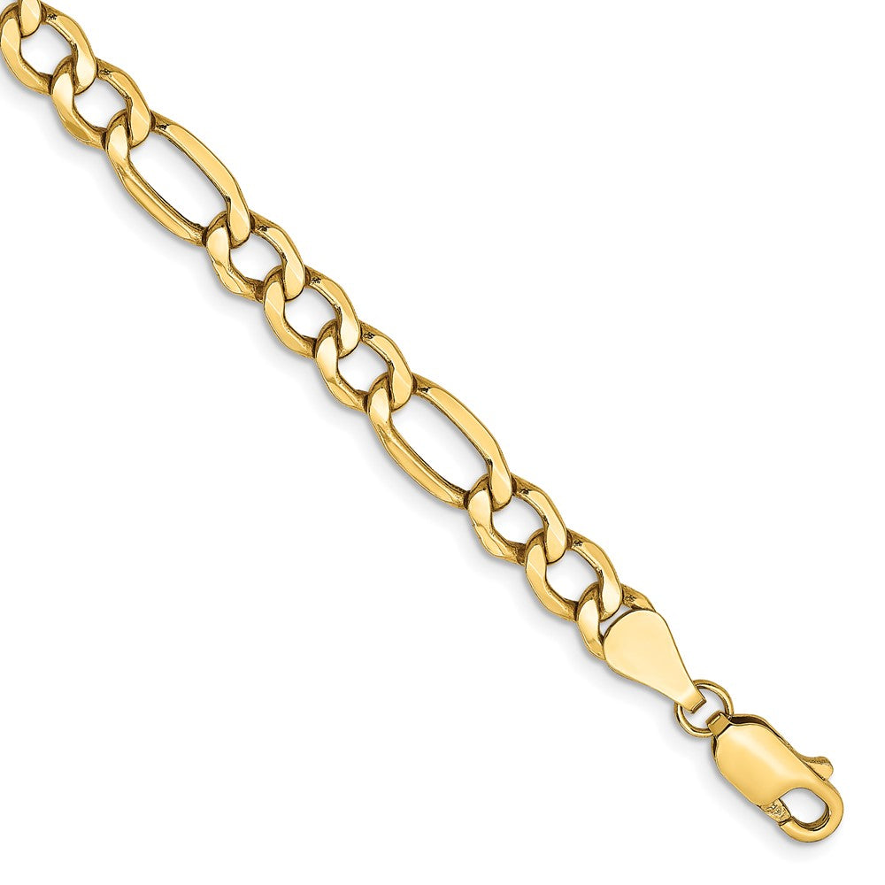14K Gelbgold 5.75mm Halbmassiv Figaro Gliederarmband