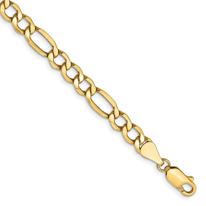 14K Gelbgold 5.75mm Halbmassiv Figaro Gliederarmband