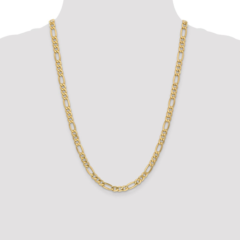 14K Gelbgold 6.25mm Halbmassiv Figaro Halskette