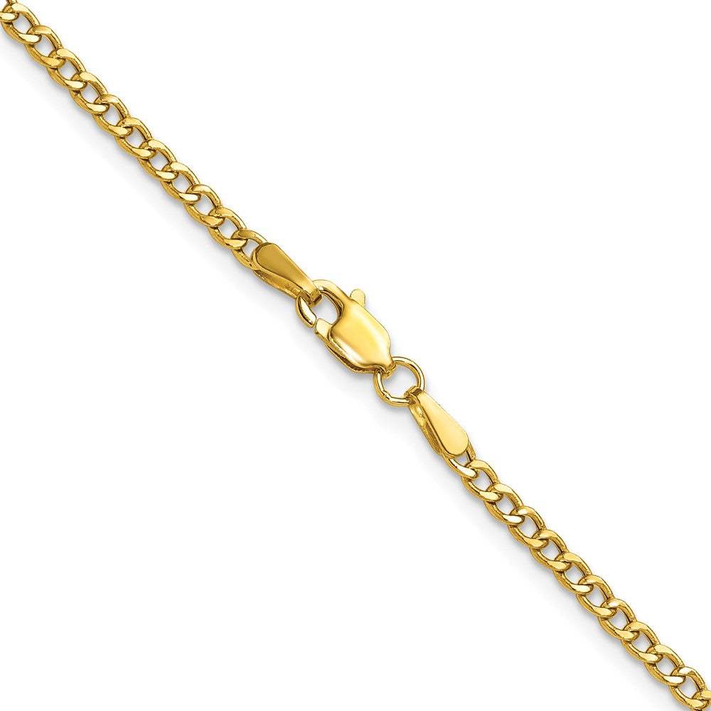 14K Gelbgold 2.5mm Halbmassiv Panzer Halskette