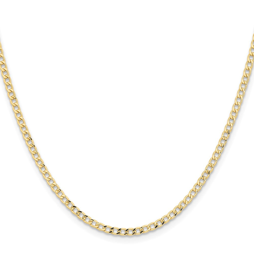 14K Gelbgold 2.85mm Halbmassiv Panzer Halskette