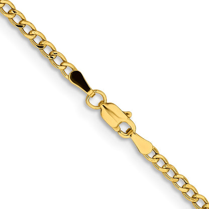 14K Gelbgold 2.85mm Halbmassiv Panzer Halskette