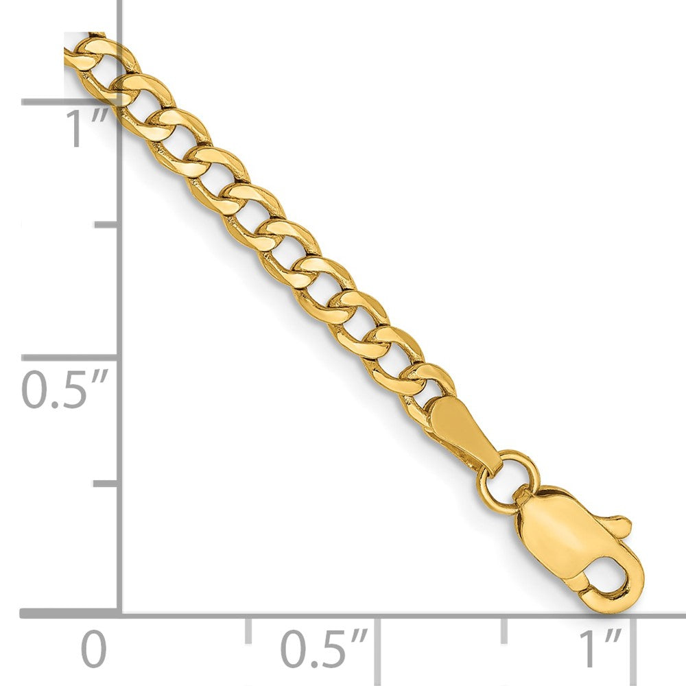 14K Gelbgold 2.85mm Halbmassiv Panzer Gliederarmband
