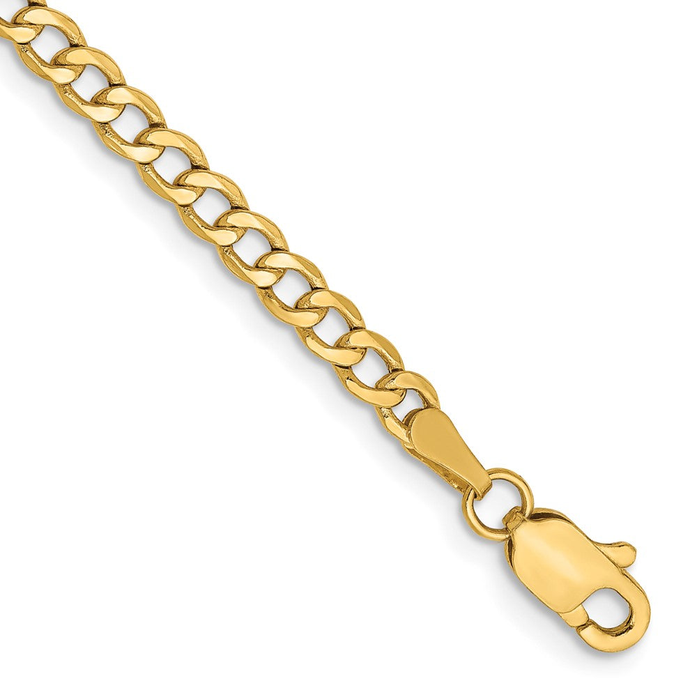 14K Gelbgold 2.85mm Halbmassiv Panzer Gliederarmband