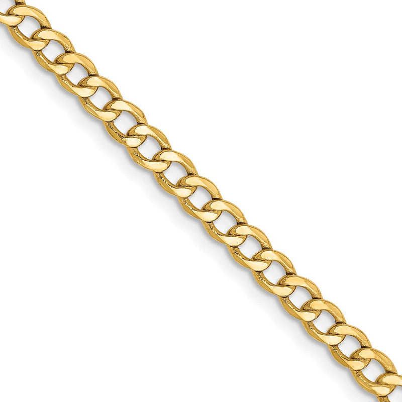 14K Gelbgold 2.85mm Halbmassiv Panzer Halskette